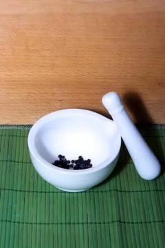 Herbs in mortar Foto stock