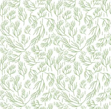 Herbs seamless pattern. Dill endless background, texture. Vegetable backdro.. Stock Illustration