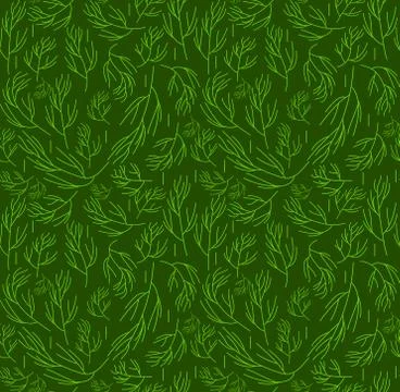 Herbs seamless pattern. Dill endless background, texture. Vegetable backdrop. Stock Illustration