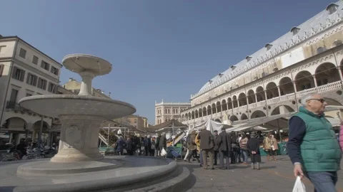 Herbs square and palace Reason in Padova - Padua - 4k Stock Footage 98775969