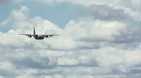 Hercules 03 flypast from left Stock Footage 25110476