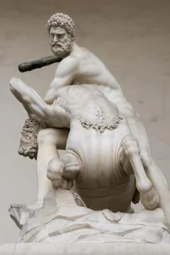 Hercules beating the centaur nessus Stock Photos