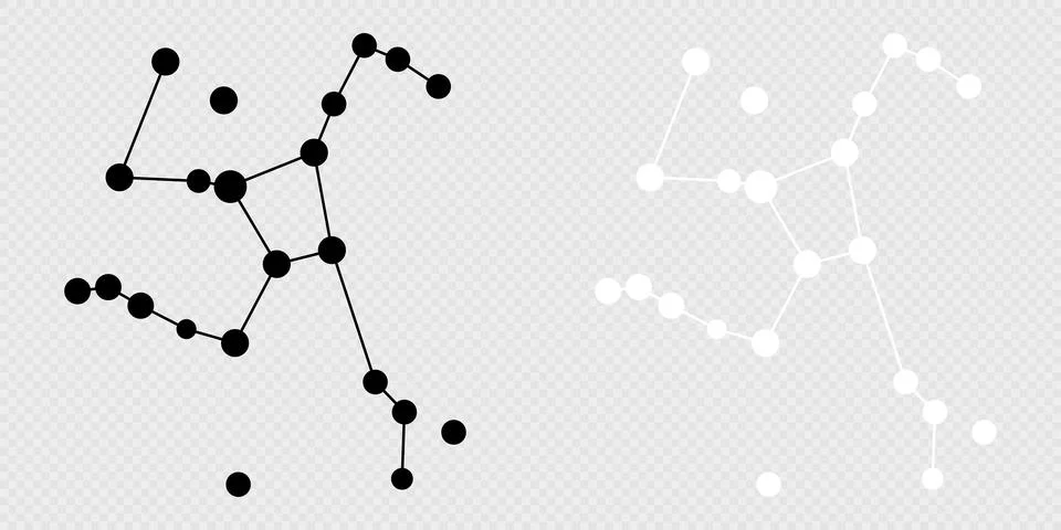 Hercules constellation map set. Vector illustration. Stock Illustration