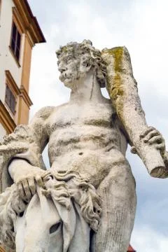 Hercules statue in front of Eggenberg Baroque Palace or Schloss near Graz, St Stock Photos