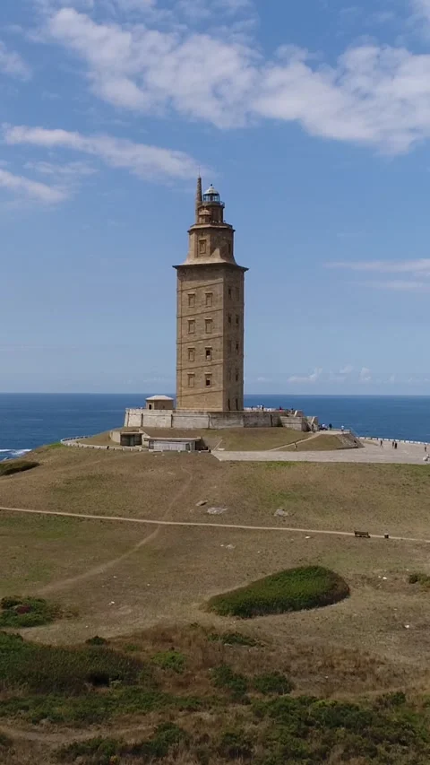 Hercules Tower in Coruna Spain Stock Footage 304436338