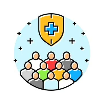 Herd immunity immunization color icon vector illustration Stock Illustration