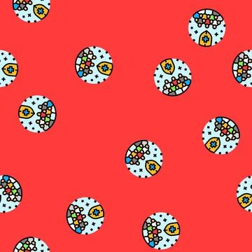 Herd immunity immunization vector seamless pattern 스톡 일러스트