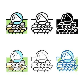 Herd sheep color icon types vector Stock Illustration