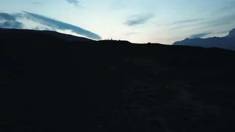A herd of wild horses galloping in the mountains Stock Footage 171296157