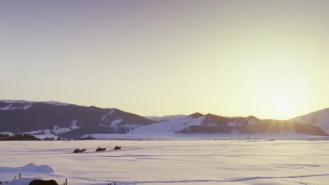 Herdsmen in the snow Stock Footage 235106636