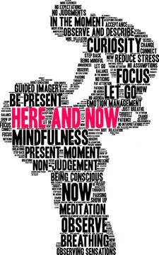 Here and Now Word Cloud Stock Illustration