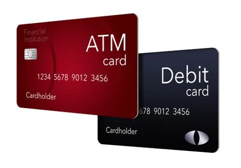 Here is an ATM card which is shown with a debit card which is often thought t Stock Illustration