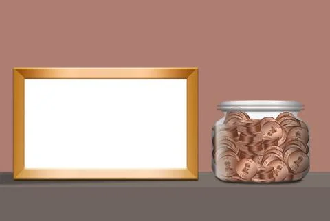 Here is a blank framed area that can be used to add text or art in a layout. Stock Illustration
