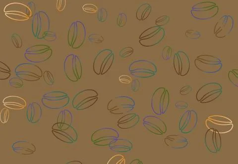 Here is a coffee bean themed background image. Stock Illustration