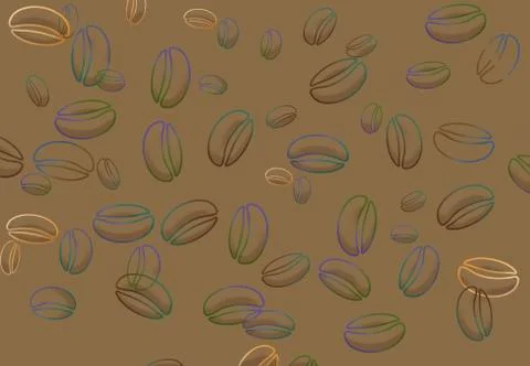 Here is a coffee bean themed background image. Illustrazione stock