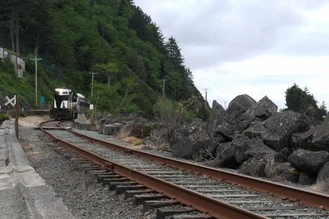Here comes the train Foto stock