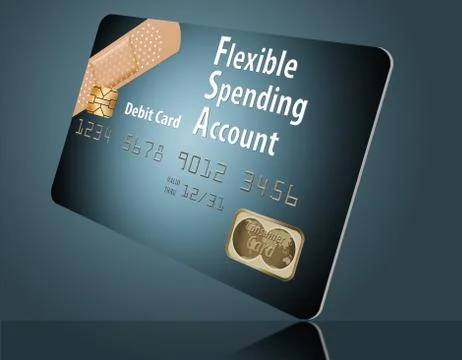 Here is a flexible spending account debit card. Stock Illustration