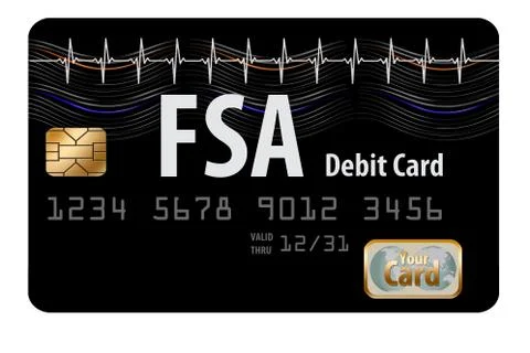 Here is a flexible spending account debit card. Illustrazione stock