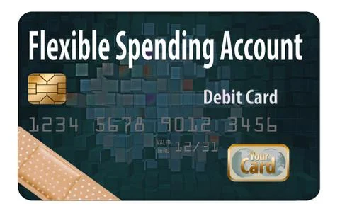 Here is a flexible spending account debit card. Stock Illustration