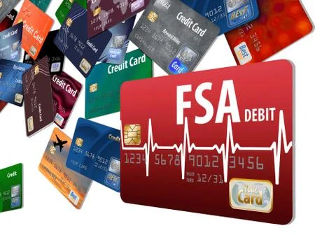 Here is a flexible spending account debit card. Stock Illustration