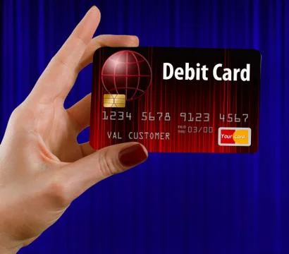 Here is a generic mock bank debit card isolated on the background. Stock Illustration