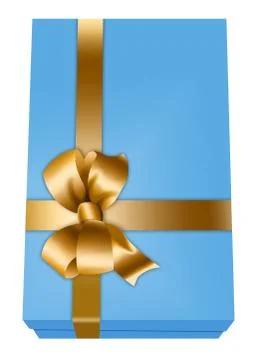 Here is a gift box design that includes a gold bow and ribbon. Stock Illustration