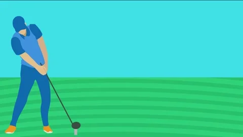 Here he is seen scoring points using his golf club and earning points Stock Footage 219398137