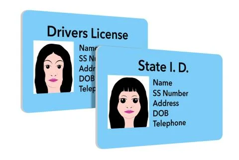 Here is an illustration of a state identification card that is used for young Illustrazione stock