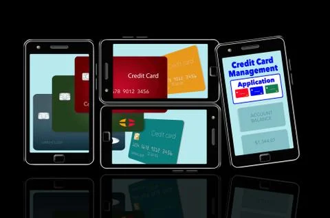 Here is an image about cell phone apps that help you manage and keep track of Stock Illustration