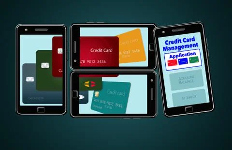 Here is an image about cell phone apps that help you manage and keep track of Stock Illustration