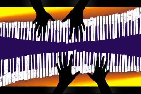 Here is an image about piano duets. Stock Illustration