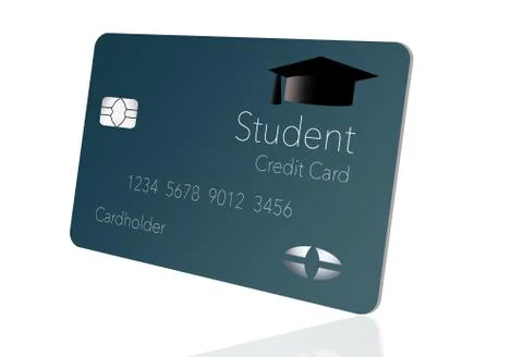 Here is a mock, generic student credit card isolated on a white background. Stock Illustration