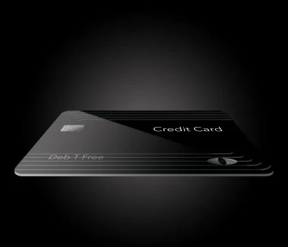 Here is a modern design on black credit card. Stock Illustration