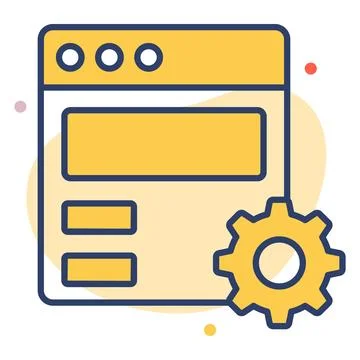 Here is a modern hand drawn icon of website maintenance service Illustrazione stock