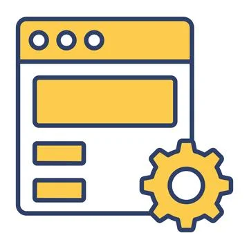 Here is a modern hand drawn icon of website maintenance service Stock Illustration
