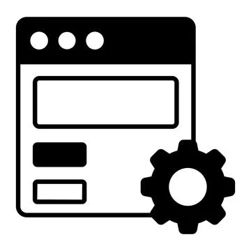 Here is a modern hand drawn icon of website maintenance service Stock Illustration