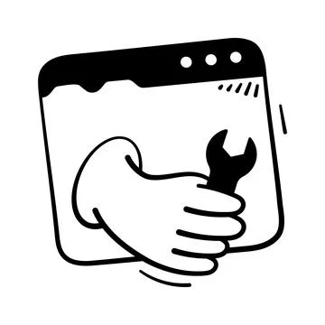 Here is a modern hand drawn icon of website maintenance service 스톡 일러스트