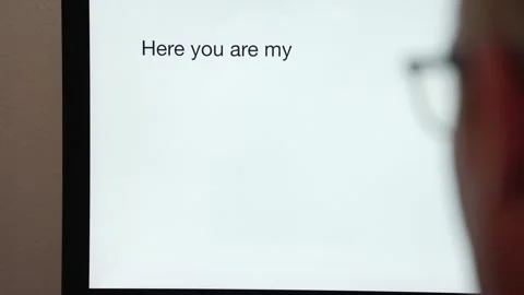 Here you are writing on a computer Stock Footage 242656953