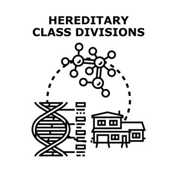 Hereditary class divisions and genetic inheritance concept Stock Illustration