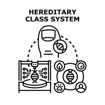 Hereditary class system concept with genetic manipulation Stock Illustration