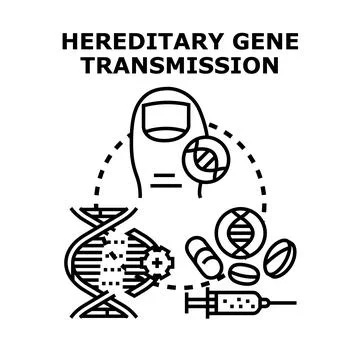 Hereditary gene transmission concept vector icon illustration Stock Illustration