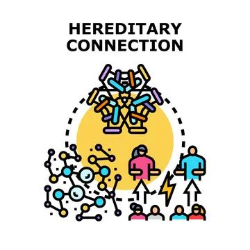 Hereditary genetic connection passing through generations concept 库存插图