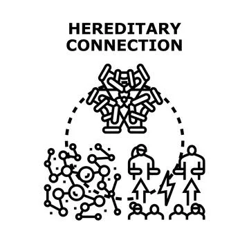 Hereditary genetic connection passing through generations concept Stock Illustration