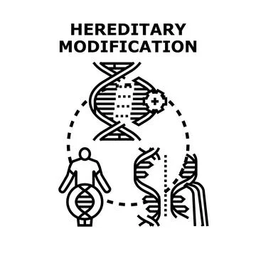 Hereditary modification process with genetic engineering concept Stock Illustration