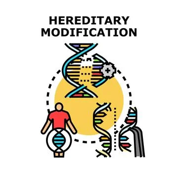 Hereditary modification process with genetic engineering concept Stock Illustration
