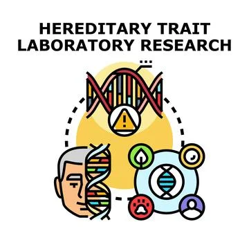 Hereditary trait laboratory research analyzing dna structure 库存插图