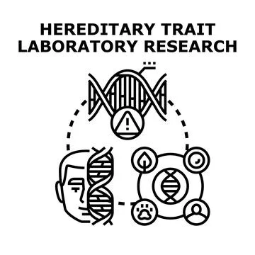 Hereditary trait laboratory research analyzing dna structure Stock Illustration