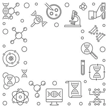 Heredity concept square outline frame. Vector illustration Illustrazione stock
