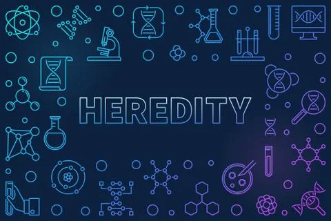 Heredity horizontal outline frame. Vector concept illustration Stock Illustration