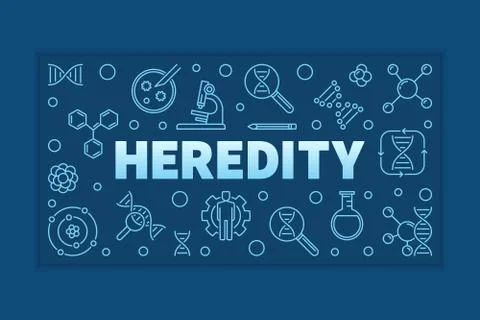 Heredity vector outline blue concept illustration or banner Stockillustratie